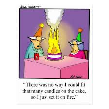Funny Cartoon Birthday Cake Pictures Funny Firey Birthday Cake Postcard Zazzle Com Funny Birthday Invitations Birthday Humor Happy Birthday Funny