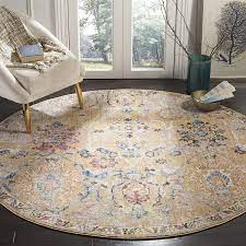 Additional rugs from the safavieh bristol rug collection. Amazon Com Safavieh Bristol Collection Btl347c Boho Chic Distressed Area Rug 7 X 7 Round Camel Blue Furniture Decor