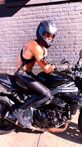 Motorbike naked: hot biker in meggings - ThisVid.com