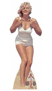 The official facebook page of marilyn monroe. Marilyn Monroe Weisser Badeanzug Lebensgrosse Pappfigur 172cm Partyfest De