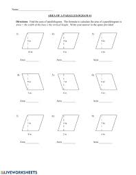 Opposite sides are congruent (ab = dc). Area Of Parallelograms Worksheet