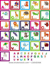 Vector Cartoon Alphabet With Funny Animals Education For Children Funny Animals Animal Education Dog Infographic