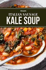 Italian Sausage Kale Soup Nutrient Dense Recipes Recipe Sausage And Kale Soup Clean Eating Slow Cooker Recipe Clean Eating Recipes