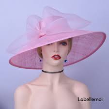 New Extra Large Light Pink Sinamay Hat Kentucky Derby Hat Etsy Sinamay Hats Derby Hats Hats For Short Hair