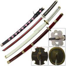 One Piece Sword Set 3 Katana Roronoa Zoro Steel Shusui Yubashiri Sandai Kitetsu Ebay Katana Roronoa Zoro Zoro
