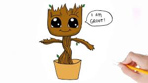 Then you need to groot the lower body. Cute Easy Cute Baby Groot Drawing Novocom Top