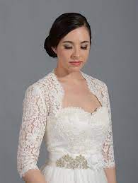 Ivory 3 4 Sleeve Bridal Lace Bolero Jacket 048n Lace Bolero Wedding Lace Bolero Lace Bolero Jacket