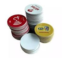13.56MHz RFID Token NFC N-Tag216 PVC Coin Tag with Adhesive Sticker
