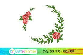 Download Roses Svg Floral Monogram Frame Svg Wreath Digitanza