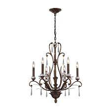 Westmore Lighting Ottawa 6 Light Burnt Bronze Vintage Crystal Chandelier Lowes Com Vintage Crystal Chandelier Vintage Candle Chandelier Chandelier Lighting