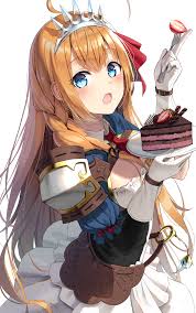 1195922 anime girls, braids, vertical, artwork, Princess Connect Re:Dive,  cake, anime, dress, portrait display, Pecorine (Princess Connect!), 2D,  digital art, blue eyes, blonde, superpig (wlstjqdla) - Rare Gallery HD  Wallpapers