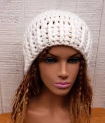 Slightly Slouchy Beanie Women/soft off White Chunky Winter Hat  Women/smaller Fall Slouchy Beanie Women/handmade Beanie Hat Women