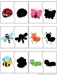 Insect Shadow Matching Puzzle The Activity Mom In 2020 Shadow Activities Insect Activities Preschool Shadows