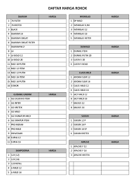 Sedangkan paling bawah bertuliskan 16 kretek filter. Daftar Harga Rokok Pdf