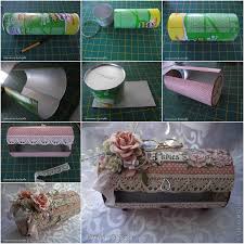 You will use the colorful front of the card as the box lid. Diy Pretty Vintage Box From Pringles Can