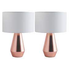 Maya Pair Of Touch Lamps With Cream Fabric Shades Touch Lamp Gold Room Decor Copper Bedroom