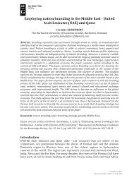 Check spelling or type a new query. Pdf Employing Nation Branding In The Middle East United Arab Emirates Uae And Qatar