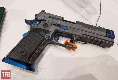 SIG Sauer P211 Night Shift variant with custom accent hardware, AI generated