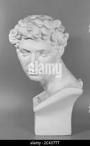 black background of David sculpture Stock Photo