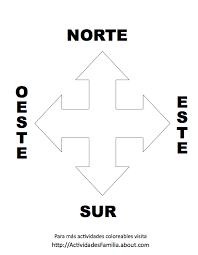 Resultado de imagen para dibujo para colorear de los puntos cardinales