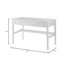 Nathan desk solid wood and a simple classic design cannot be beat for bringing balance to a home. Home Decorators Collection 48 In Rectangular White 2 Drawer Writing Desk With Built In Storage 2877710410 The Home Depot Home Decorators Collection Home Office Furniture Arrangement
