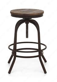 Furniture Rustic Round Black Metal Adjustable Bar Stool With Dark Brown Wooden Seat And Round Footrest Rustic Bar Stools Counter Stools Counter Stools Backless
