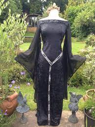 Celtic Black Morgana Saxon Viking Goddess Ritual Medieval Goth Etsy Viking Wedding Dress Pagan Wedding Dresses Viking Gown