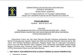 Catat Ini Jadwal Seleksi Cpns 2019 Kemenkumham
