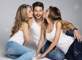 Check spelling or type a new query. Two Woman Kissing Handsome Man Stock Photo Picture And Royalty Free Image Image 57130306