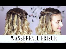 wasserfall frisur zu weihnachten wasserfallzopf mit locken redgyloves youtube wasserfall frisur wasserfallzopf mit locken frisur lange haare locken