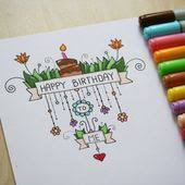 44 Best Ideas Drawing Ideas Doodles Marker Birthday Card Drawing Happy Birthday Drawings Card Drawing