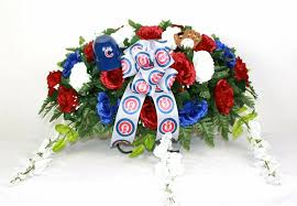 Artificial funeral flowers near me. Crazyboutdeco Cubs Fan Cemetery Flower