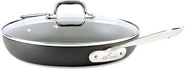 Amazon Com All Clad Ha1 Hard Anodized Nonstick Frying Pan With Lid 12 Inch Pan Cookware Medium Grey Ki Steel Pressure Cooker Stainless Steel Stove Nonstick