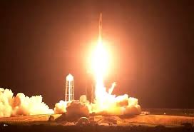That falcon heavy did not carry a satellite but instead placed into . Watch Nasa Spacex Launch 4 Astronauts To Space Station On Recycled Rocket Capsule Wfla