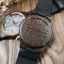From Mom To My Son Watch Gift Never Forget That I Love You Etsy Wooden Watch Engraved Watch Engraving Wooden Watch