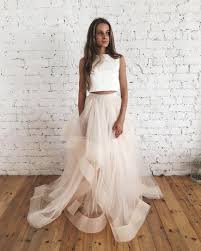 Unique Two Piece Wedding Dress Bridal Separates Crop Top Etsy In 2020 Two Piece Wedding Dress Wedding Dress Separates Crop Top Wedding Dress