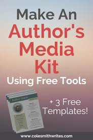 How To Make An Author S Media Kit Using Canva Cole Smith Writes In 2020 Media Kit Author Media Kit Template