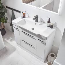Get trade quality cabinets & other bathroom furniture at low prices. Roper Rhodes Academy Gloss White 1000 Unit Basin Sanctuary Bathrooms
