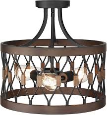 Check spelling or type a new query. Osimir Semi Flush Mount Ceiling Light 3 Light Ceiling Light Fixture 16 Inch Cage Drum Pendant Hanging In Wood And Black Finish Pe9170 3 Amazon Com