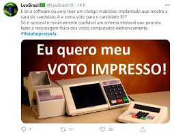 Presidente disse que 'o parlamento' vai atender vontade popular ao voto impresso (foto: Internautas Fazem Manifestacao Nas Redes Pedindo Voto Impresso Brasil Pleno News