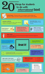 20 Things For Students To Do With Informational Text Infographic Reading Informational Texts Informational Text Middle School Informational Text