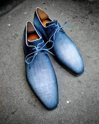 330 Likes 7 Comments Maison Corthay London Corthay London On Instagram Out Of The Blue Arca In Flint Pat Bold Shoes Blue Suede Shoes Dress Shoes Men
