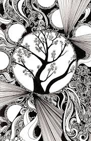 Noir Et Blanc Abstraite Avec Des Arbres Par Djsmith70 Enchevetrees Cizim Egitimleri Keceli Kalem Cizimleri Zentangle Desenler