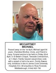 🌹Family announcement for the late Michael McCartney 🕯