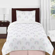 A simple pink or purple flower design adds a choose a pink twin bedding set for a girl's room. Sweet Jojo Designs Pastel Rainbow Collection Girl 4 Piece Twin Size Comforter Set Blush Pink Purple Teal Blue And White Overstock 32140248