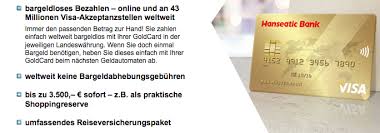 Hanseatic Bank Goldcard Tests Und Erfahrungen Im Uberblick Kreditkarte Kostenlos De