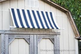 One of the most popular patio shade ideas, a canopy patio awning is permanently installed, but the fabric on most shade awnings is removable. Diy Shed Awning Quick And Easy Unexpected Elegance