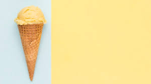 Free Photo Yellow Ice Cream In Wafer Cone On Blue And Yellow Background