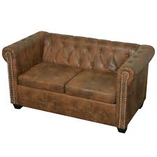 Sofa in grau online bestellen sofa vonos vito 2700 country silber pg c ca. Chesterfield Sofa Couch Ecksofa Polstersofa Garnitur Kunstleder Sessel Vintage Ebay