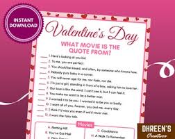 Maybe you're a homeschool parent or you're just looking for a way to supple. Valentine S Day Movie Quotes Valentines Day Zoom Party Game Valentine S Day Movie Trivia Printable Game For Kids And Adults Paper Party Supplies Party Favors Games Hedoarchitects Pl